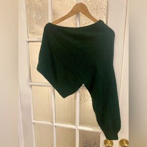 Sexy One Shoulder Green Sweater - Oak and Fort - Size L